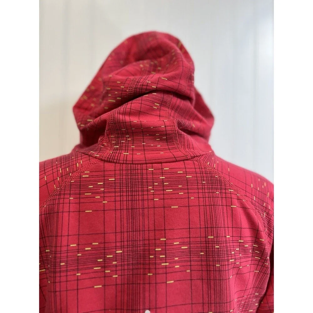 Womens Nike Dry Fit Hooded Pullover Athletic Jacket Hot pink Techno Print.Sz Med